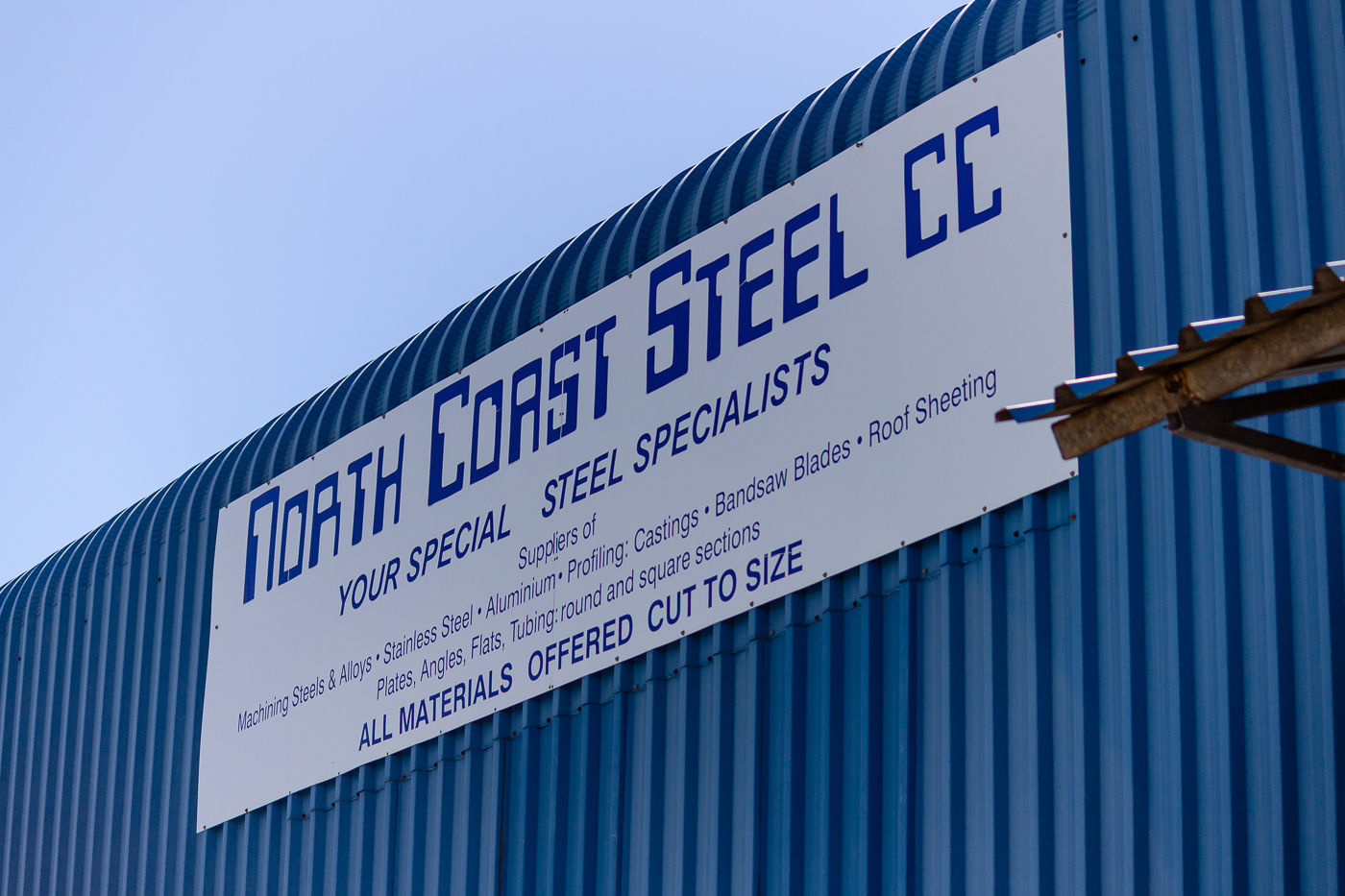 North Coast Steel yard signage in Richards Bay